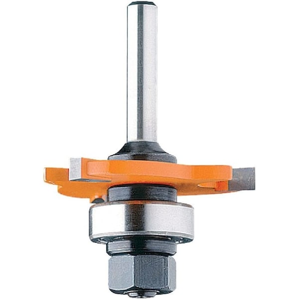 3-Wing Slot Cutter with Bearing and Arbor, 5/32-Inch Cutting Length and 1/4-Inch Shank